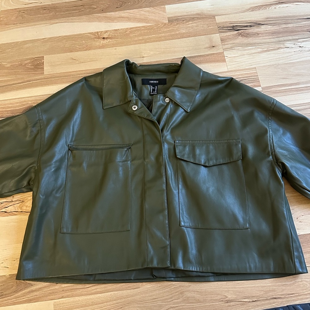 Forever 21 Faux Leather Jacket - cropped